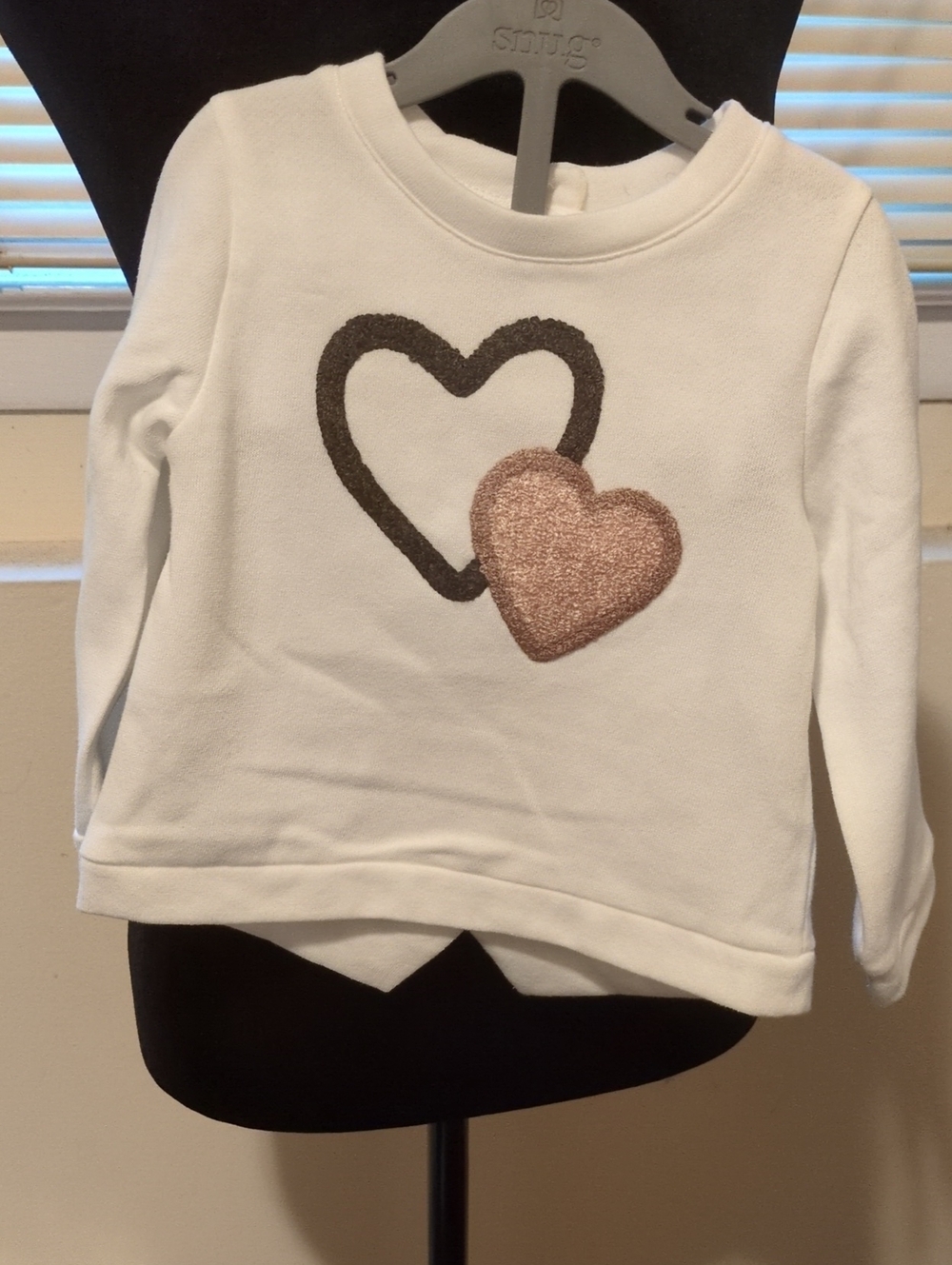 Nicole Miller Girls' White Sweatshirt/Pants/HeadBow Pink & Charcoal Hearts 18 M